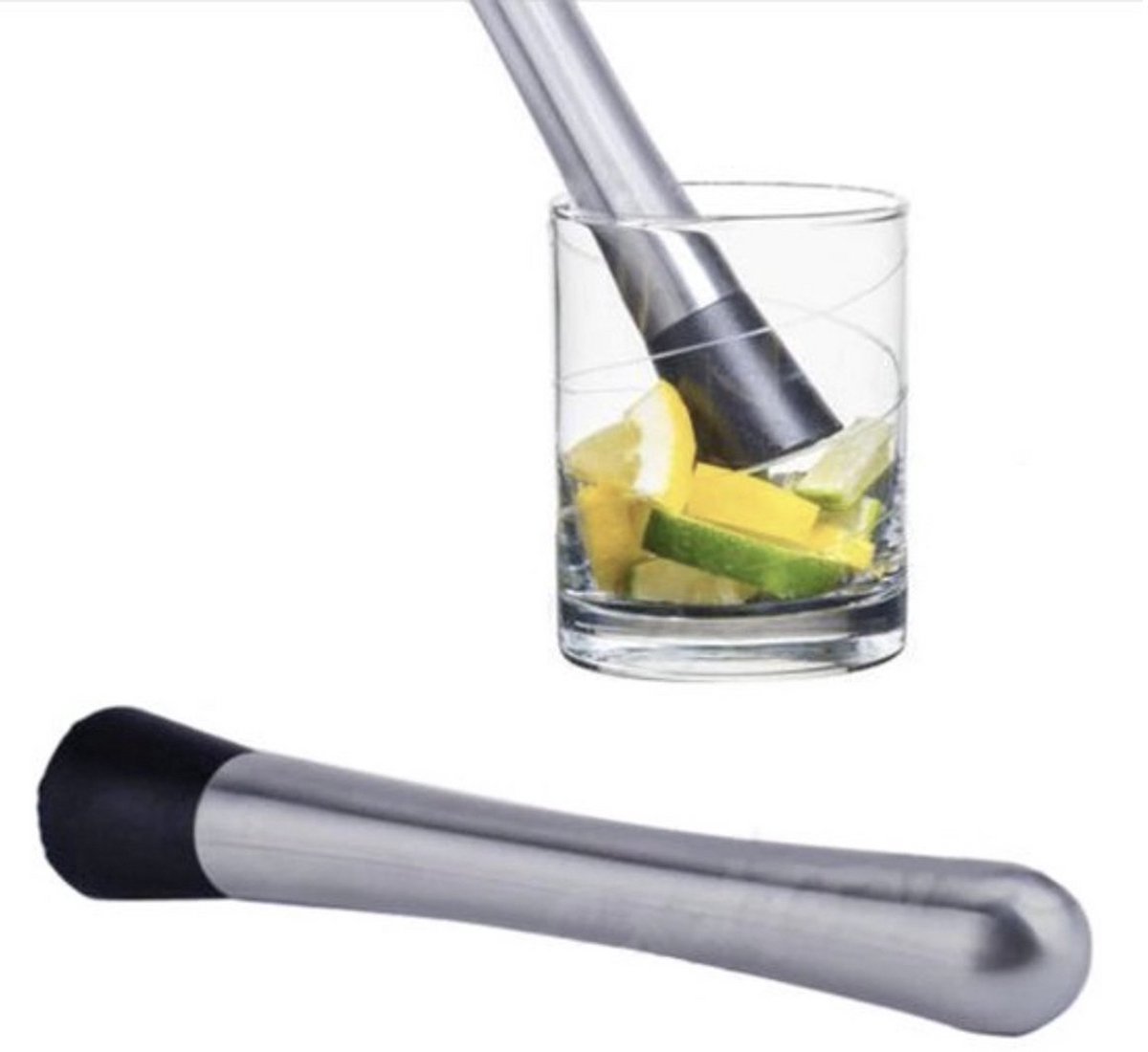 Knaak Cocktail Stamper - Cocktail Muddler - RVS - Zilver - Bar Accessoire