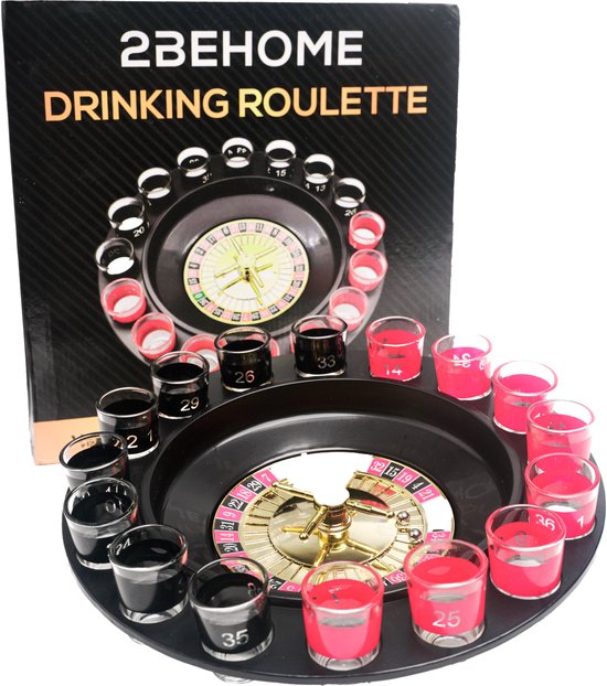 Drankspelletjes voor een camping - 2BEHOME® Luxe Drankspel Roulette Incl. 16 shotglaasjes