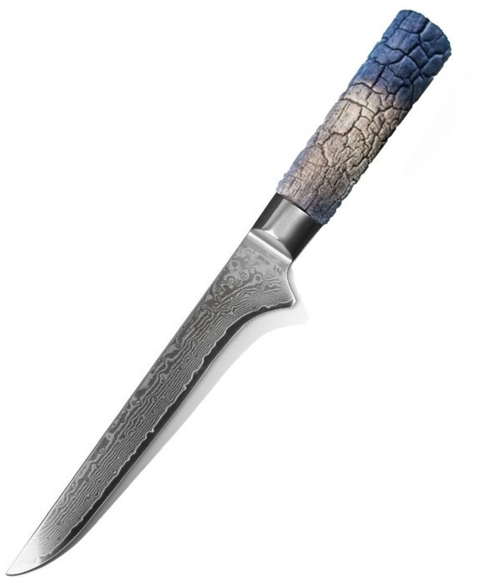 Cuttworxs - Flamewood - Evolution - Fileer mes - Uitbeenmes - Damast staal - Damascus staal
