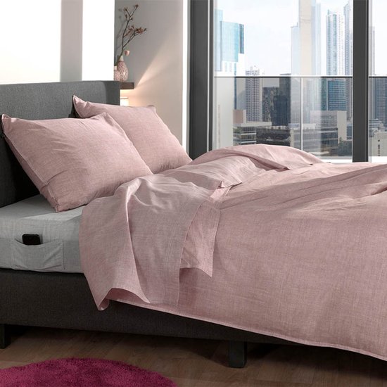 Zohome Dekbedovertrek Lino - Shell Nude - Dekbedovertrek 140x200/220cm - 100% Katoen - Linnen Look - Eenpersoons van Merkloos — afbeelding 2