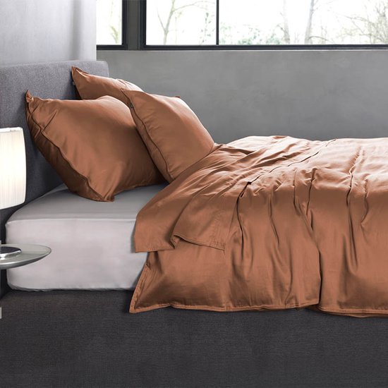 Zohome Satinado Dekbedovertrek - Lits-jumeaux - Katoensatijn - 240x200-220cm - Roze