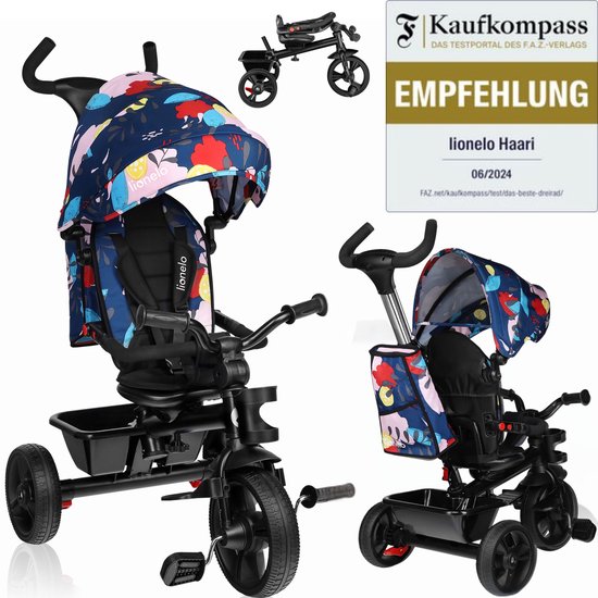 NBgycheche Driewielertrike. Kinderwagen-kinderdriewieler Met Afneembare Push Greep 3 Wielers Peuters Kinderen Rijden Op De Pedaal Trike Fiets 18 Maanden Tot 5 Jaar Kleur Grijs Kleur Beige