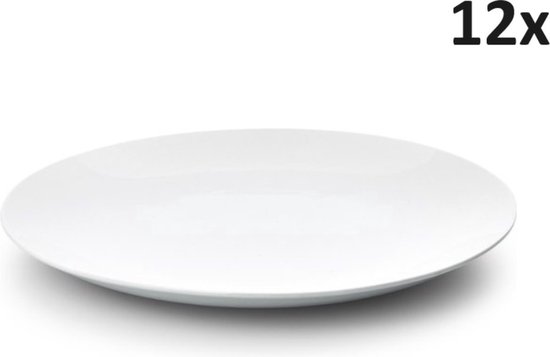 Horeca Borden - 27 cm - 12 Stuks - Wit - Horeca - Set - Pack - Witte Borden - Kwaliteit - Porselein - Dinerbord - Ontbijtbord - Lunchbord