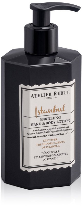 Lotion mains et corps Istanbul Atelier Rebul (400 ml) - Naturelle - Geur épicé - Pour tous types de peau