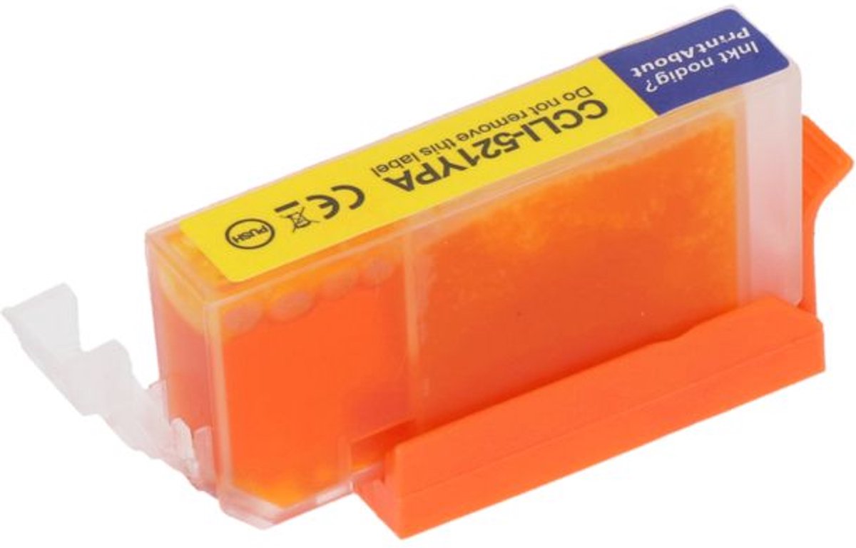 PrintAbout huismerk Inktcartridge CLI-521Y Geel geschikt voor Canon