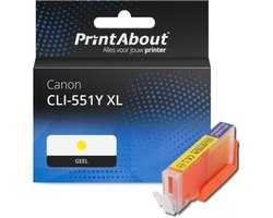 PrintAbout huismerk Inktcartridge CLI-551Y XL Geel Hoge capaciteit geschikt voor Canon