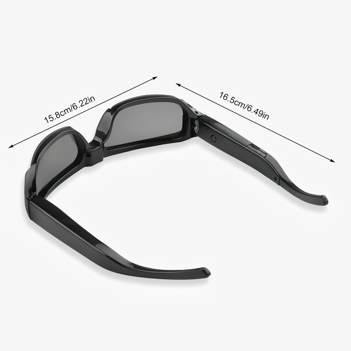 Bluetooth Zonnebrilcamera, HD 1080P Draagbare Brilcamera met Headset, Gepolariseerde Lens, Open Oor Video Slimme Bril voor Mannen Vrouwen Rijden, Reizen