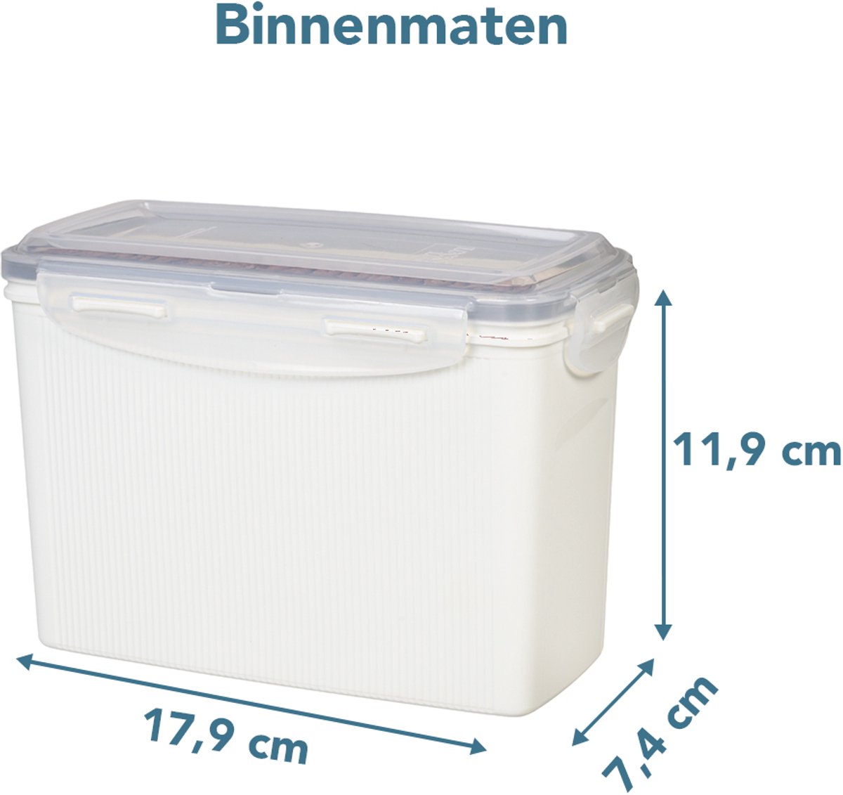 Lock&Lock Beschuitbus en Cracker bewaardoos - Knackebrod bewaardoos - 100% luchtdicht - BPA vrij - PFAS vrij - Bewaardoos met deksel - Voorraaddozen - Set van 2 stuks - Wit — cadeau in Cadeau-ideeën - foto 2