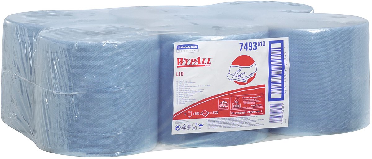 Goedkoopste Poetspapier wypall l10 1laags 630 vel blauw