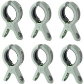 Lot de 6 pinces à linge de plage - Pinces à couette en plastique - Pinces à linge - Grandes pinces à linge - Coupe-vent - Vert - Pour le linge quotidien, les serviettes de plage, les serviettes de bain, la literie et les vêtements épais