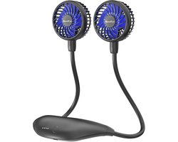 Draagbare Nekventilator 5000mAh - Klein Bureauventilator - 26 Uur Werktijd - Oplaadbare USB Ventilator - 6 Snelheden - Ideaal voor Buiten, Kamperen, Kantoor en Kamer