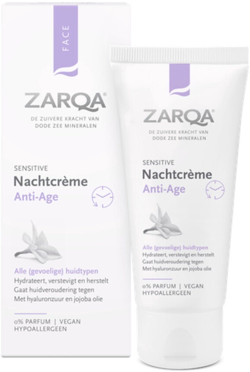 Bol.com Zarqa Nachtcrème Anti-Age - 3 x 50 ml - Voordeelverpakking aanbieding