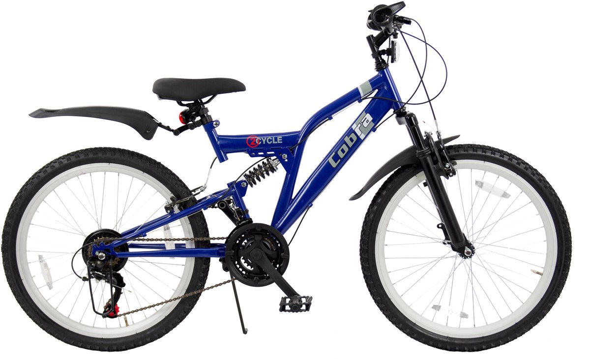 2Cycle MTB kinderfiets 24 inch (8 tot 10 jaar) voor jongens blauw