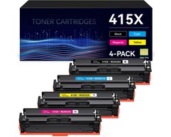 weCare 4-pack - Geschikt voor HP 415 / HP 415X Toner cartridges - Geschikt voor HP Color LaserJet Pro MFP M454DN - M454DW - M454NW - M479DN - M479FDW