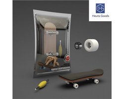 Heuts Goods - Vinger Skateboard - Fingerboard - Mini Skateboard - Skateboard Kan Kantelen - 5 Lagen - Hoge Kwaliteit - Wit