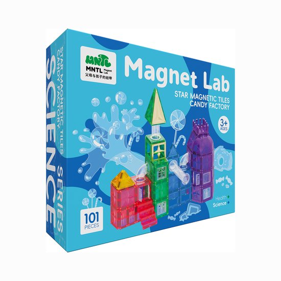 Magnetic Tiles 101 Stuks MNTL - Magnetisch Speelgoed - Star Magnetic Tiles Candy Factory - Montessori Speelgoed - STEAM Speelgoed - Speelgoed vanaf 3 jaar - Magnetische Tegels