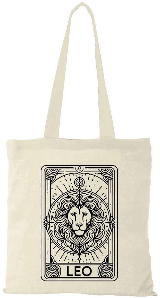 Canvas tas - Sterrenbeeld Leeuw (Leo) - katoenen tas - schoudertas dames - tassen dames - schoudertassen
