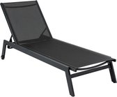 Ligbed Bonaire | Black | Aluminium & Textileen | Stapelbaar