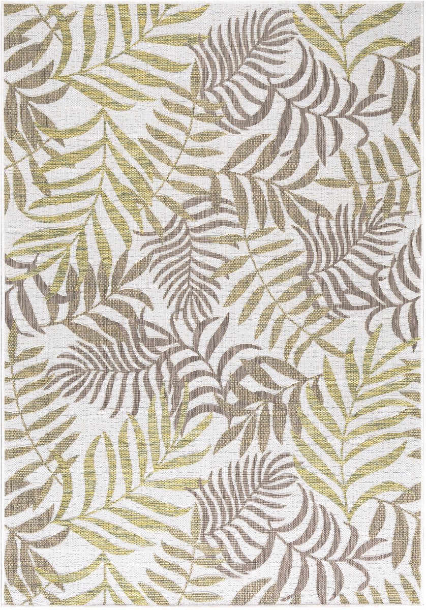 Buitenkleed | Sunny | Palmbladeren | Beige | 240x340 cm | Buitentapijt | Tuintapijt
