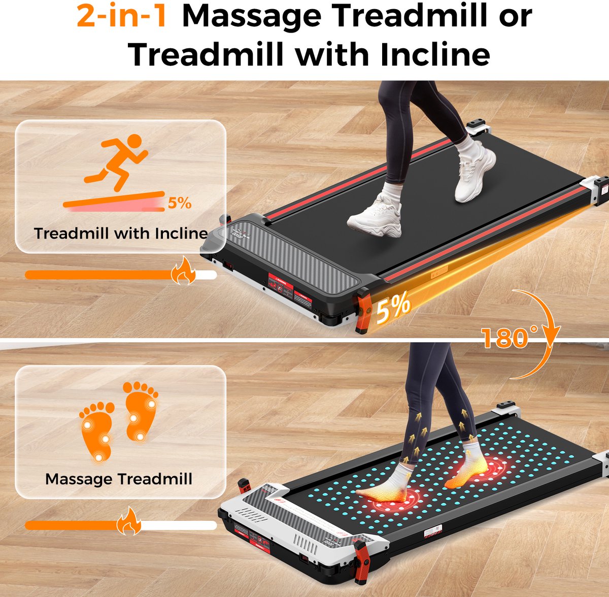 CITYSPORTS Loopband Mini Walking Pad 6km/u Zwart - afbeelding 3