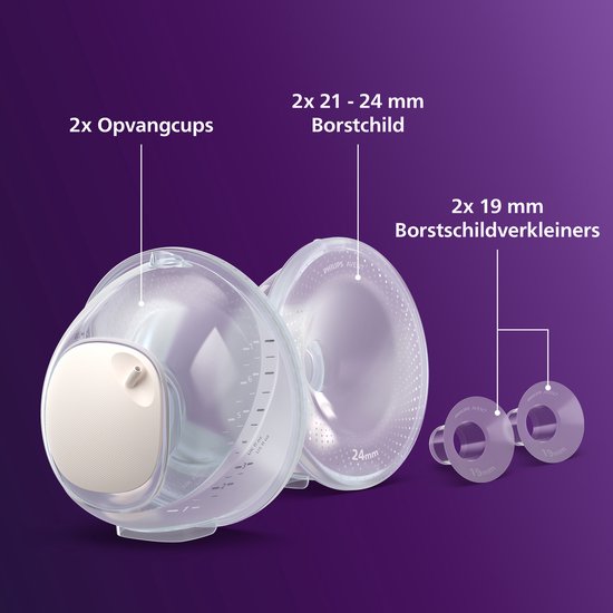 Philips Avent SCF439/01 Dubbele Opvangcups - Handsfree Kolven - Ultralicht & Draagbaar - SkinSense Siliconen voor Comfortabele Pasvorm - Transparante Cups voor Optimale Controle van Philips — afbeelding 2