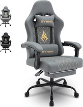 Bol.com Symino FZ Gaming Stoel 200 kg – Racing-Style Gamestoel met Uittrekbare Voetensteun 155° Rugleuning & 3D Armleuningen – G... aanbieding