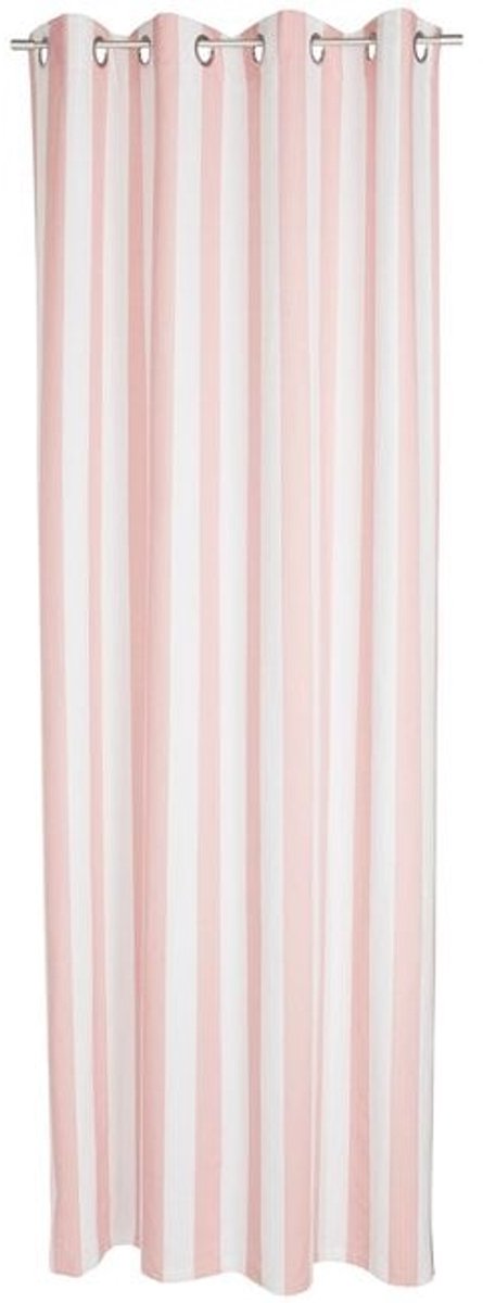 2LIF Mireille gordijn pink 140 cm x 260 cm 8 rings roze, wit
