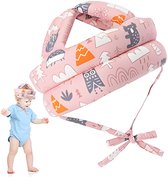 Baby hoofdbeschermer veiligheidshelm voor babys 1 pc gemaakt van huidvriendelijk katoen licht ademend 6 maanden tot 5 jaar oud 17 x 13cm roze