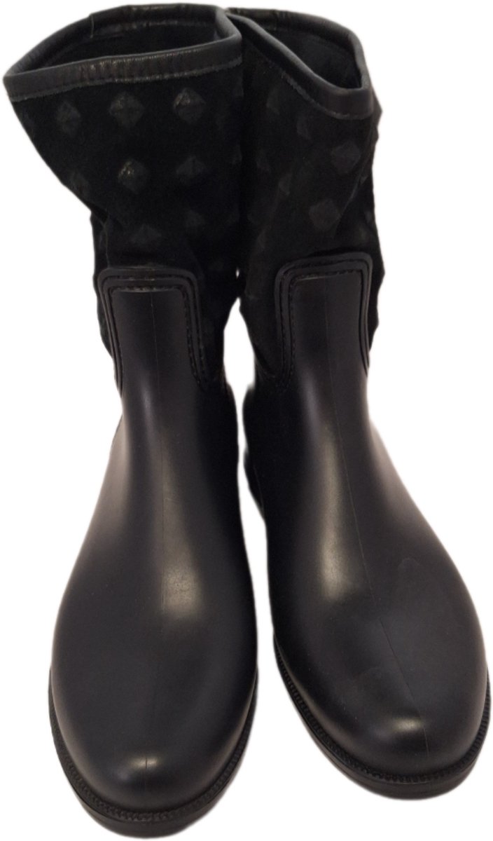 SF-REGENLAARS-BLACK-RUBBER-MET VELVET DECORATIE MET STUDS-42/43