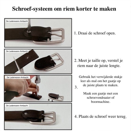 The Leather Goods Craft - Riem de buffle de haute qualité - Cuir intégral - Zwart - Ceinture en cuir de Premium - Ceintures de Luxe pour hommes - Taille 120