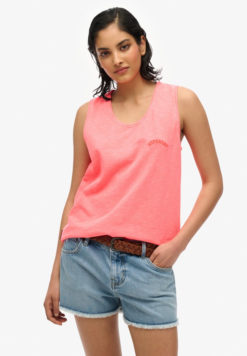Superdry Essential Logo garment-dye hemdtopje Dames Vesten Koraal