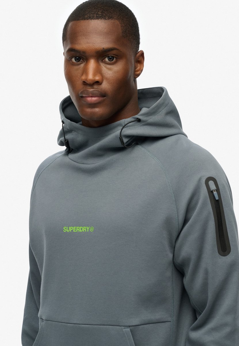 Superdry Tech hoodie met logo en losse pasvorm Heren Hoodies Blauw