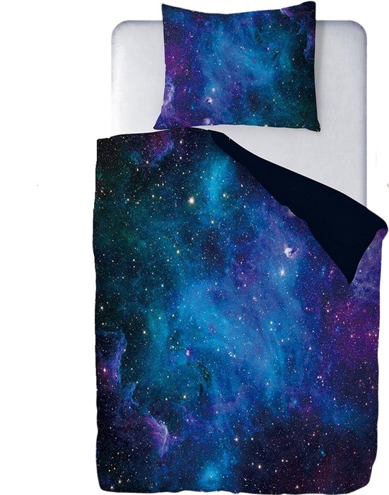 Ulticool Dekbedovertrek - Galaxy Astronaut Heelal Planeten - 140 x 200 cm Kussen 60 x 70 cm voor Dekbed 1 Persoons - Sterrenhemel Zonnestelsel Decoratie Slaapkamer Accessoires Kinderkamer Kinderen Sterren Projector Ruimte Cadeau Tiener Jongen Meisje