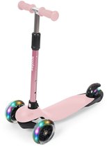LifeGoods - Kinderstep - Step 2-5 Jaar - 3 Lichtgevende LED Wielen - Hoogte Verstelbaar - Jongens/Meisjes - Pastel Roze