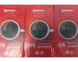 Koffie gemalen snelfiltermaling G'woon Roodmerk - 6x 500 gram