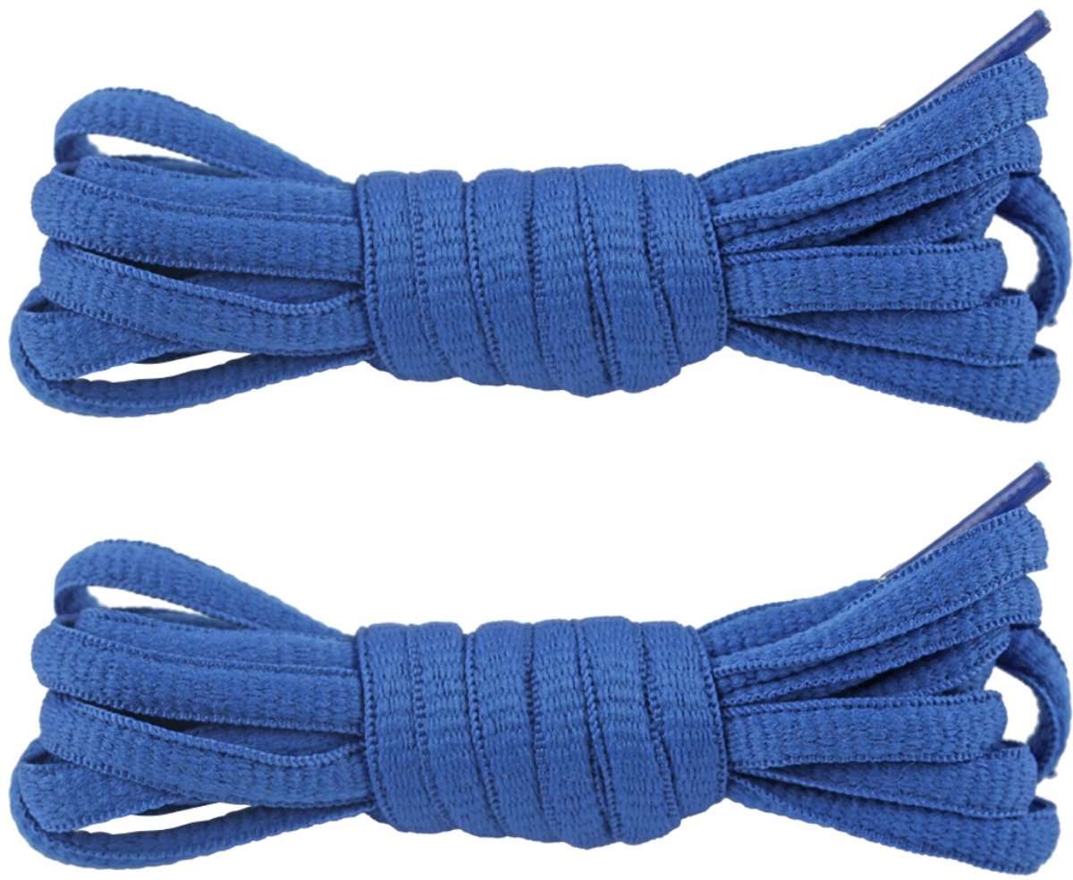 Fako Fashion - Schoenveters - Veters - Ovaal - Soft - 6mm - 100cm - 1 Paar - 2 Stuks - Blauw