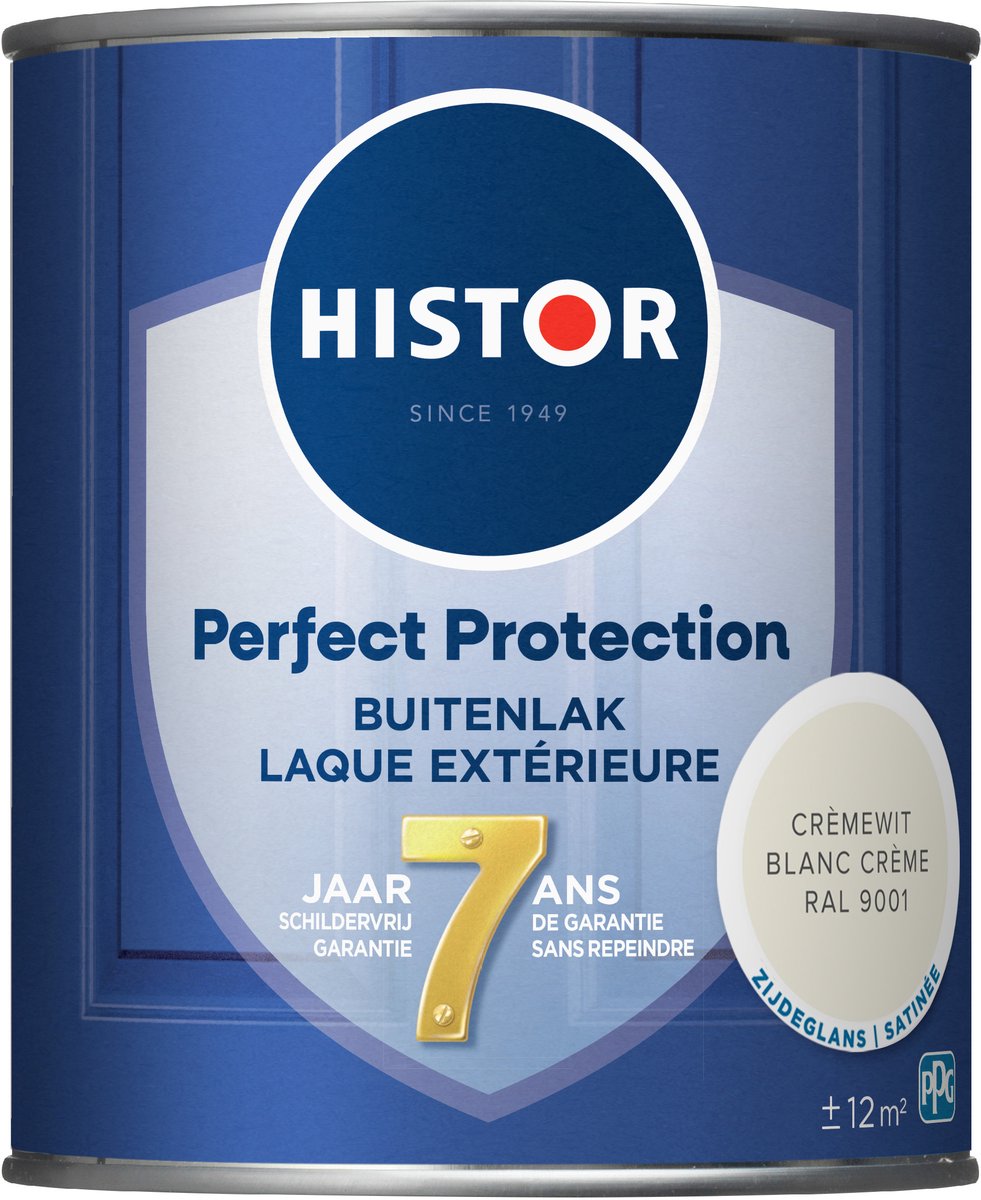 Histor Perfect Protection Buitenlak - Houtlak - Houtverf voor Buiten - Zijdeglans Verf voor Hout - Buitenverf - Cremewit RAL 9001 - 0.75 L – foto 4