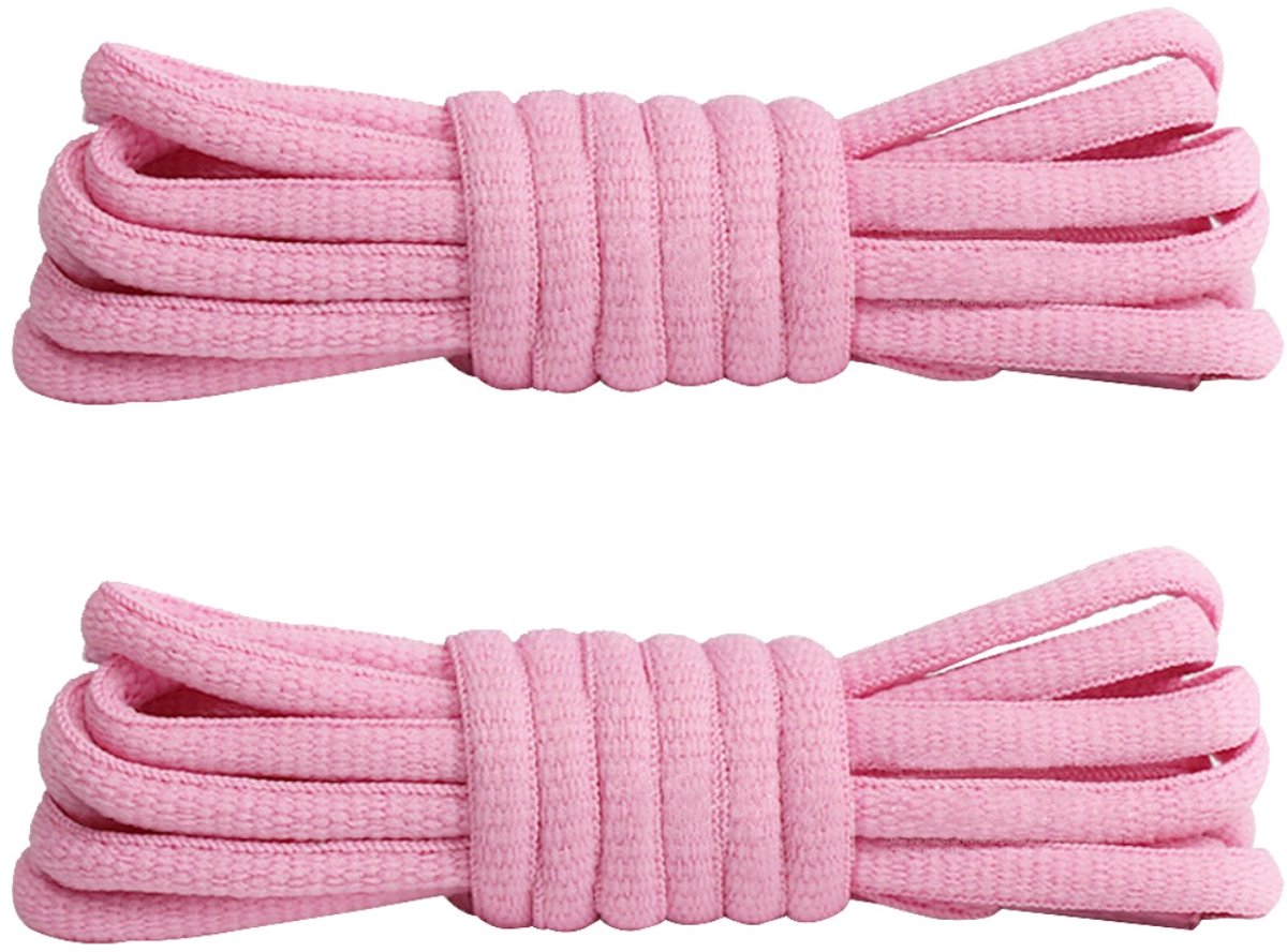 Fako Fashion - Schoenveters - Veters - Ovaal - Soft - 6mm - 100cm - 1 Paar - 2 Stuks - Roze