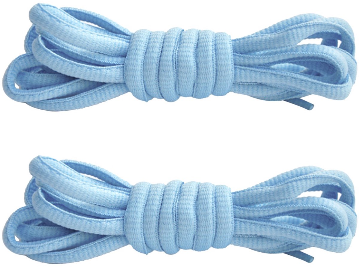 Fako Fashion - Schoenveters - Veters - Ovaal- Soft - 6mm - 100cm - 1 Paar - 2 Stuks - Lichtblauw