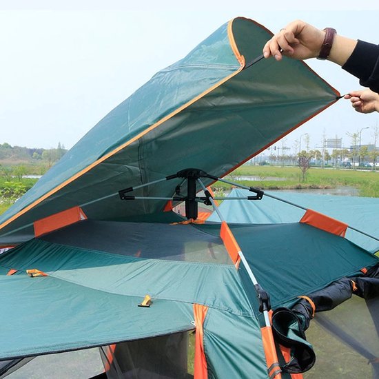 Hanimo Kampeertent - Kampeertent 3 Tot 4 personen - Tent - Waterdicht - Zonwerend - Met Insectengaas - 2 Deuren Voor Goede Ventilatie - 2,15x2,15x1,42m - Groen van Hanimo — afbeelding 4