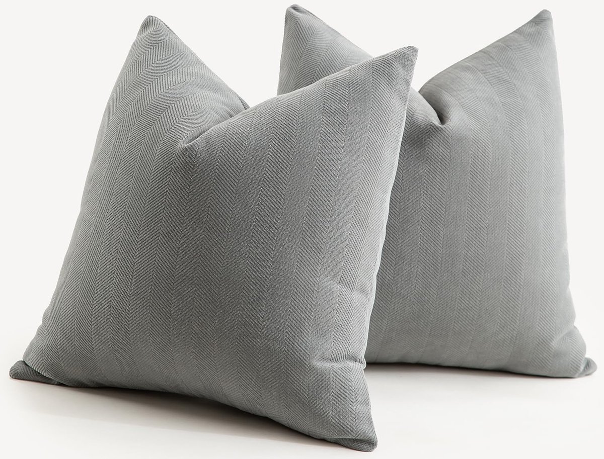 My Ninki ® Comfortabele en Stijlvolle Kussenslopen Set van 2 voor Moderne Woonkamers en Slaapkamers grijs
