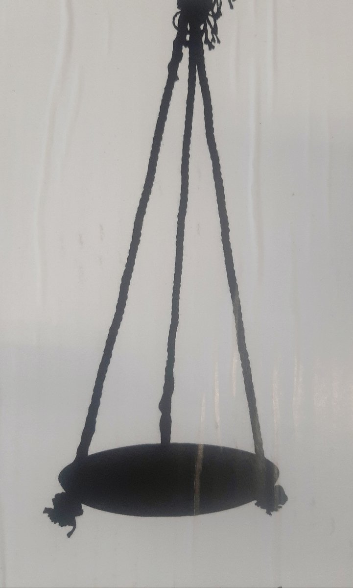Mullrose ophangschaal - plantenhanger - metaal - met touw D 37 cm zwart