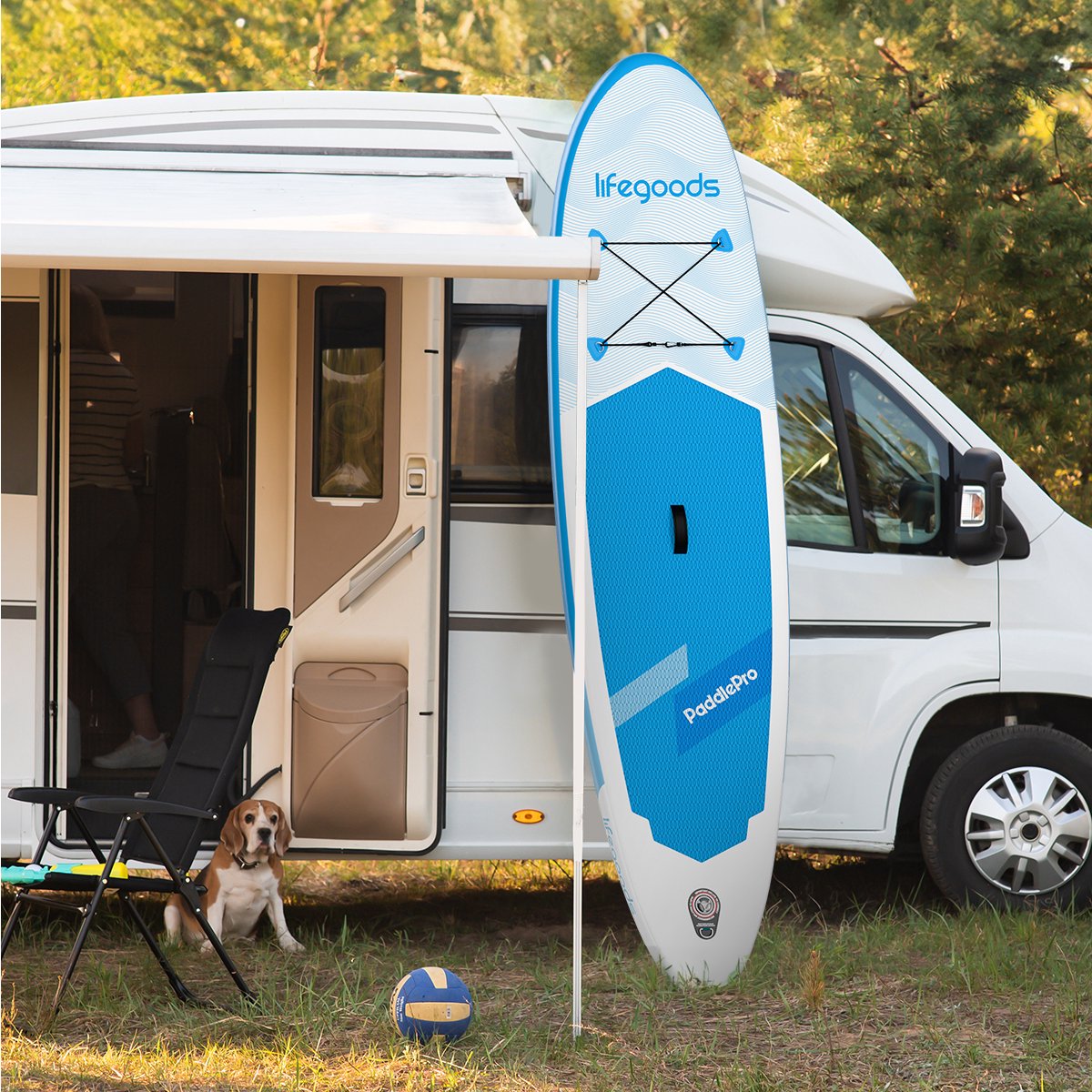 LifeGoods SUP Board Allround Compact - 120 KG Draagkracht - 300 x 76 cm - Opblaasbaar - Compleet SUP pakket - Wit/Sky Blue – foto 8