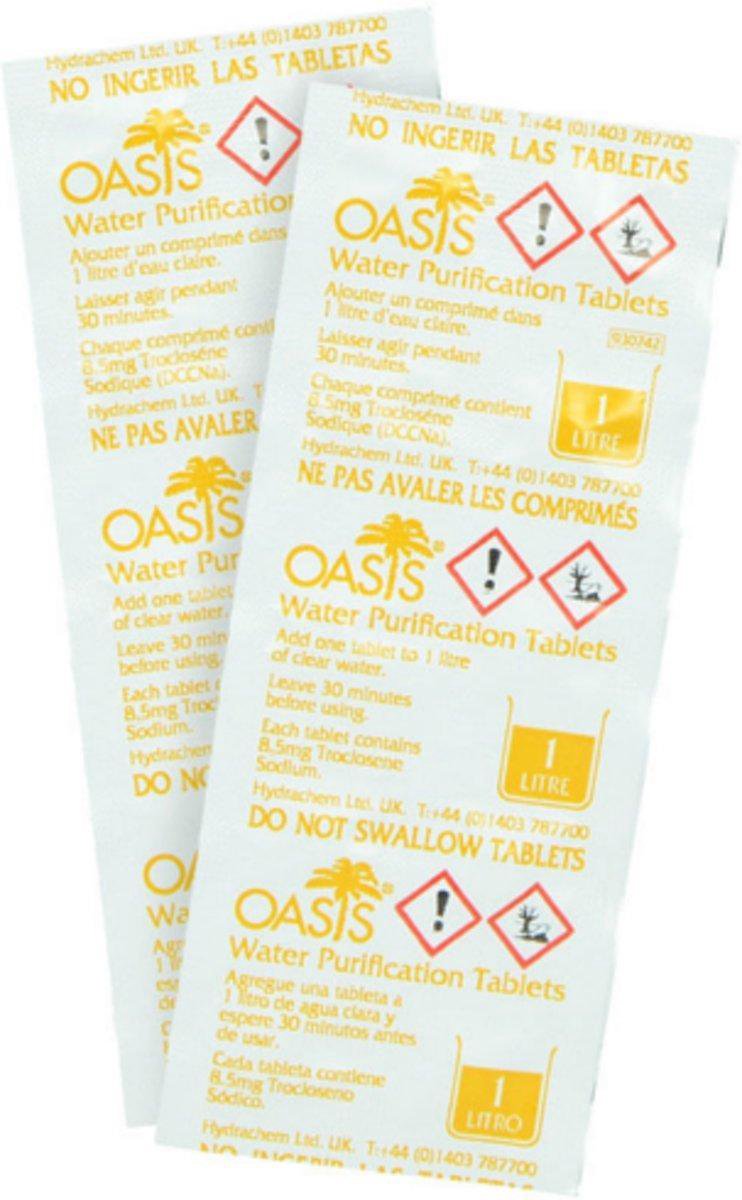 Pastilles de purification d'eau Oasis, 50 pièces par emballage