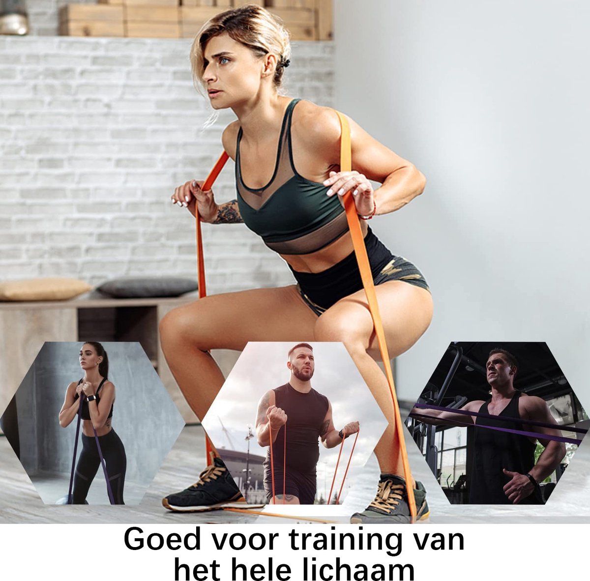 Premium 5-delige Weerstandsbanden Set - Fitness Elastiek met 5 Verschillende Weerstanden - Geschikt voor Crossfit, Powerlifting en Thuisworkouts - Inclusief luxe opbergtassen