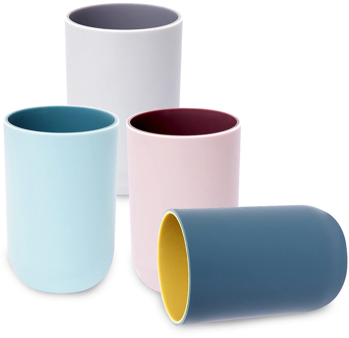 My Ninki ® Speelse en Functionele Kindertandenborstelbekers Set van 4 voor Badkamer en Reizen