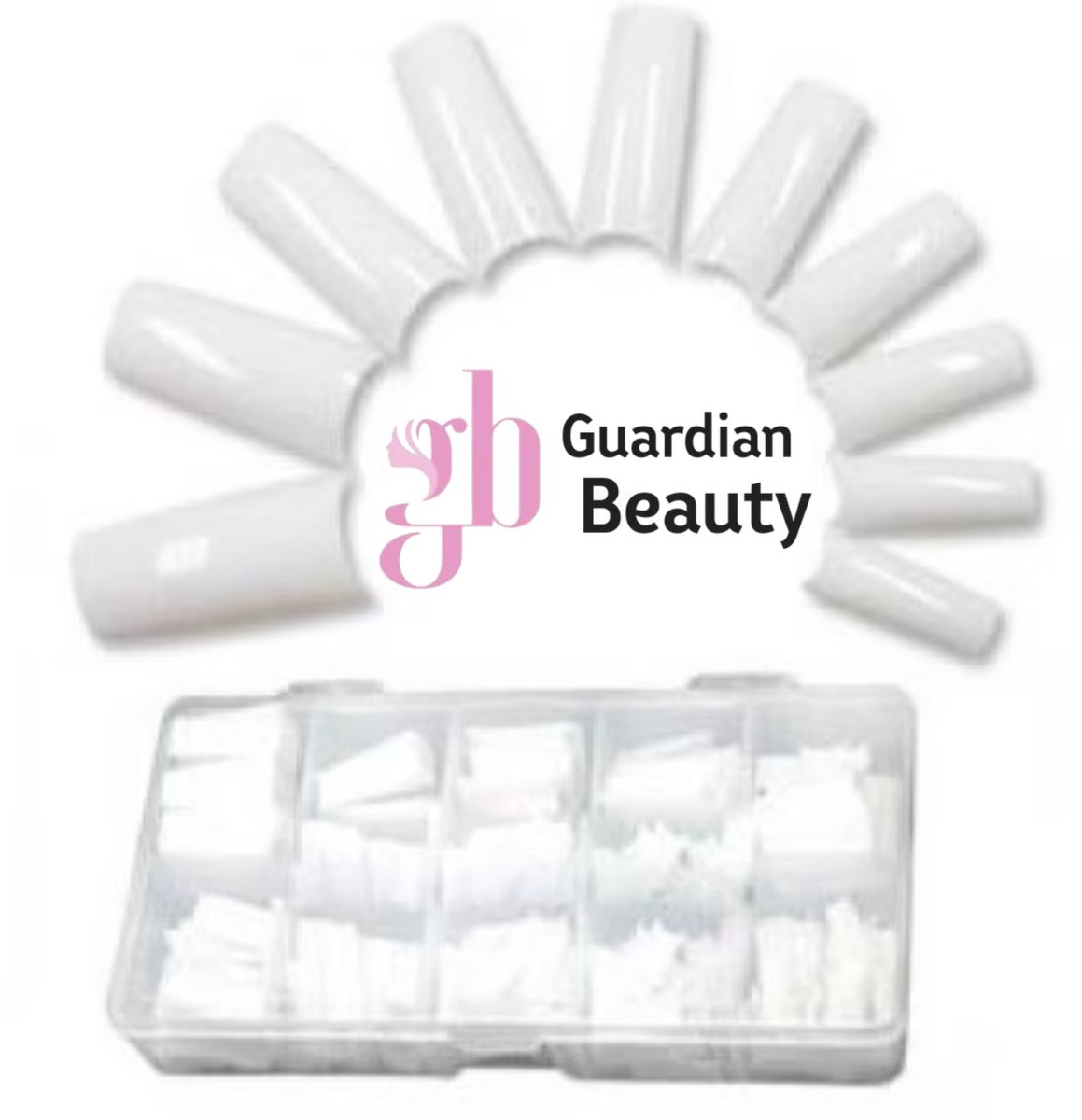 Guardian Beauty Nageltips - Half Cover Wit - 500 Stuks - Met Nagellijm - Plaknagels - Nepnagels