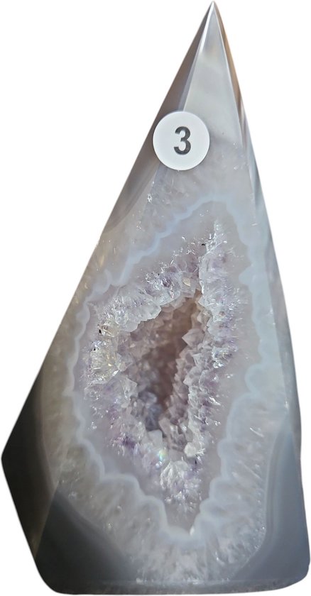 Agaat met Amethist diamant geslepen nr. 3