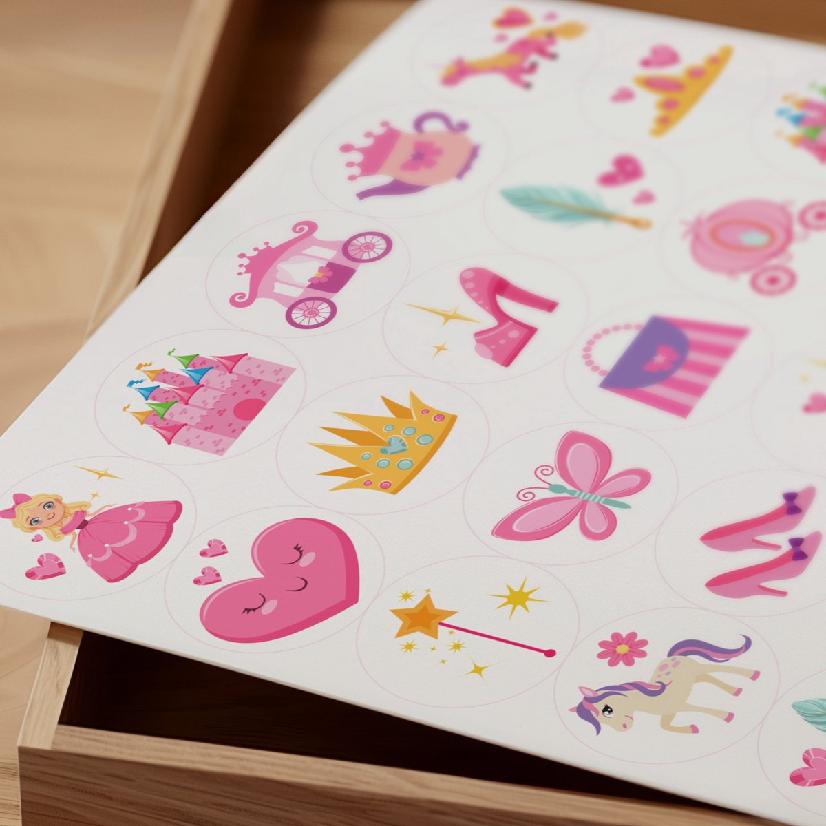 Prinsessen Stickers - 3 Grote Stickervellen voor Meisjes - 105 stuks — afbeelding 3