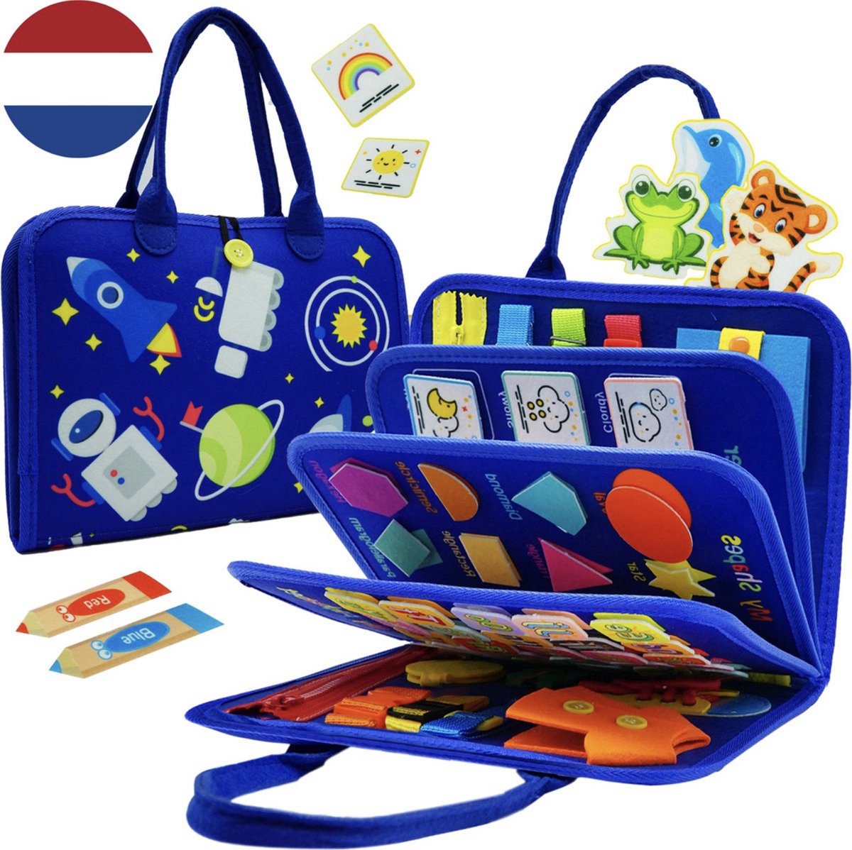MontiPlay® Montessori Speelgoed - Sensorisch Speelgoed - Busy Board - Montessori Activiteitenboek - Educatief Speelgoed - Reisspeelgoed - Activiteitenbord - Senso Motorisch Speelgoed - Speelgoed voor in de Auto